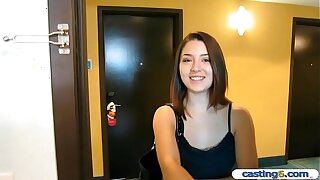 Innocent teenie with a boyfriend fake casting fuck for cash