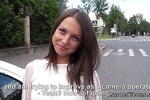 Superb Russian teen anal fucked POV open-air