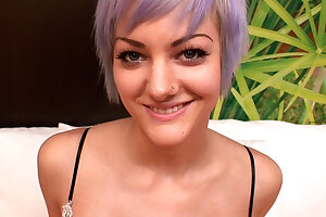 Petite Emo Teen With Meaty Pussy Lips Sucks and Fucks